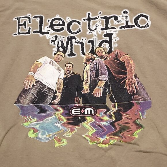 Electric Mud Casual Short Sleeve Graphic T Shirt Mens Size 2XL Beige - Picture 4 of 10